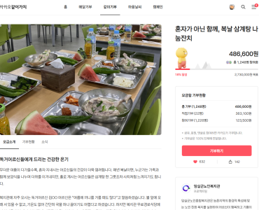 [카카오같이가치] 혼자가 아닌 함께, 복날 삼계탕 나눔잔치 이미지